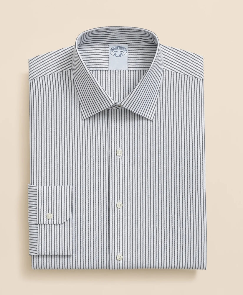 Brooks Brothers Explorer Collection Non-Iron Twill Ainsley Collar Striped Dress Shirt