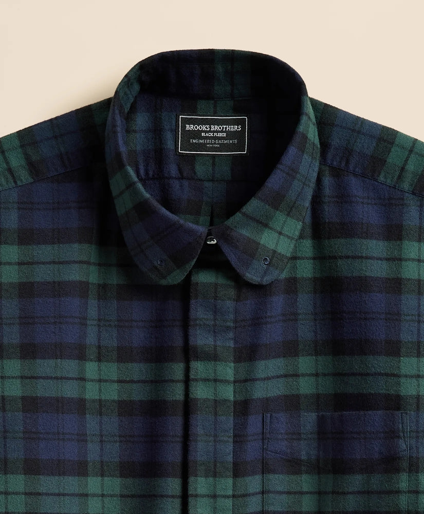 Tartan Dress Shirt Brooks Brothers X Engineered Garments Cotton Flannel Round Pinhole Collar Oversized