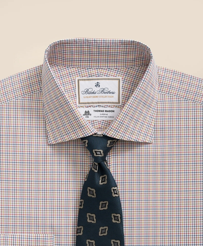 Brooks Brothers X Thomas Mason® Cotton English Collar Checked Dress Shirt