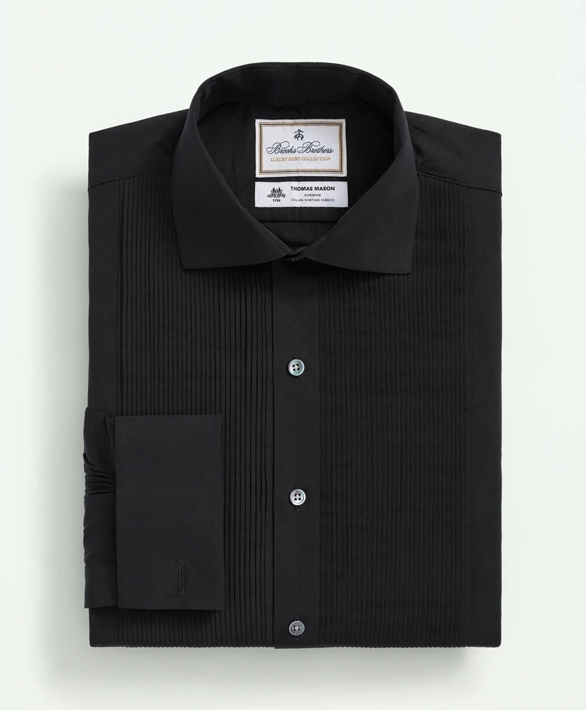 Brooks Brothers X Thomas Mason® Cotton English Collar Swiss Pleat Front Tuxedo Shirt