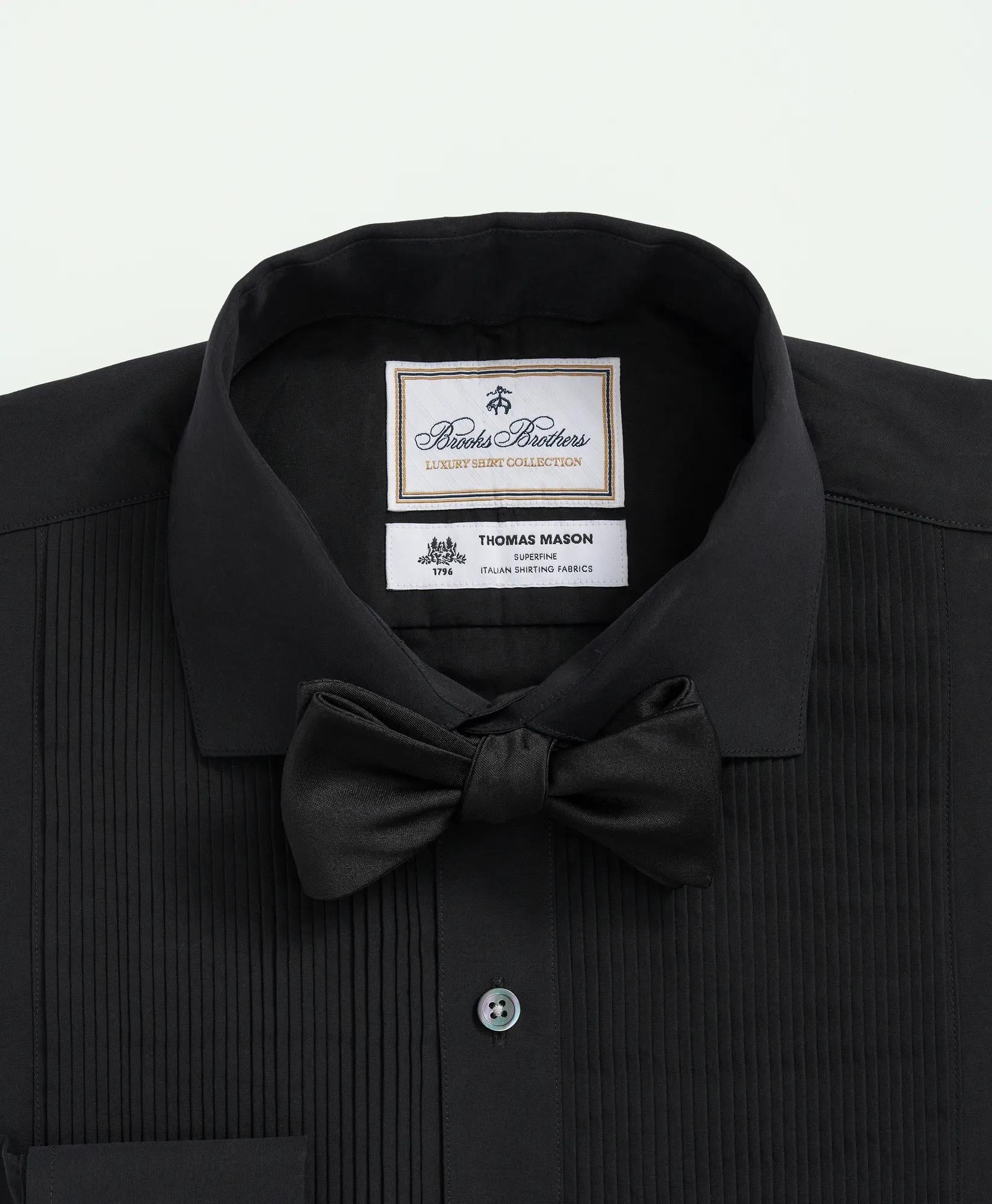Brooks Brothers X Thomas Mason® Cotton English Collar Swiss Pleat Front Tuxedo Shirt