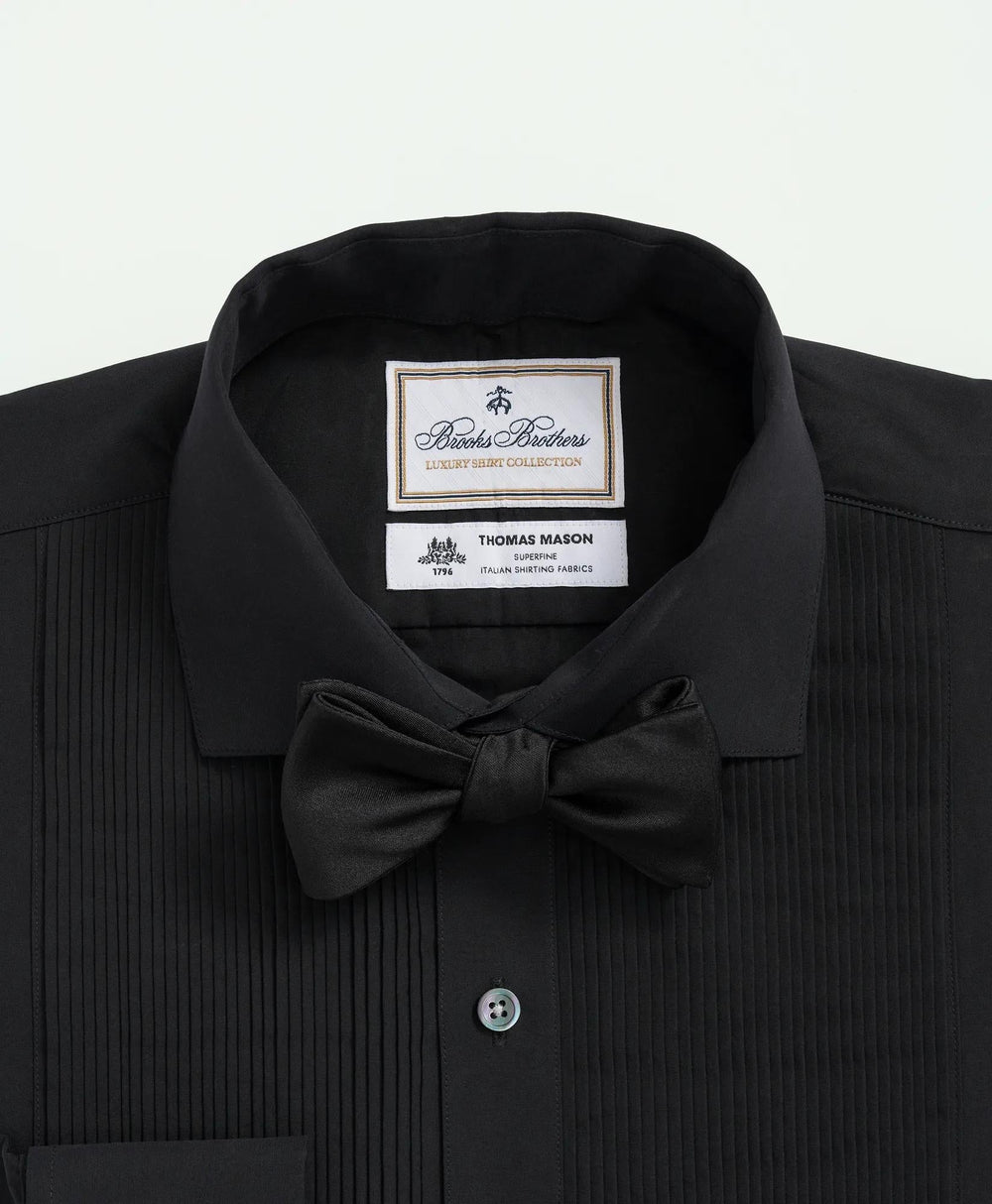 Brooks Brothers X Thomas Mason® Cotton English Collar Swiss Pleat Front Tuxedo Shirt