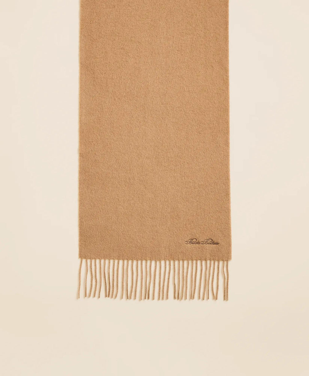 Camel Hair Fringed Scarf