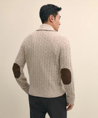 Cashmere Cable Knit Shawl-Collar Cardigan
