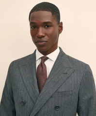 Classic Fit Double-Breasted Cotton Herringbone Suit Jacket