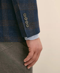 Classic Fit Wool-Cotton-Silk-Cashmere Hopsack Check Sport Coat