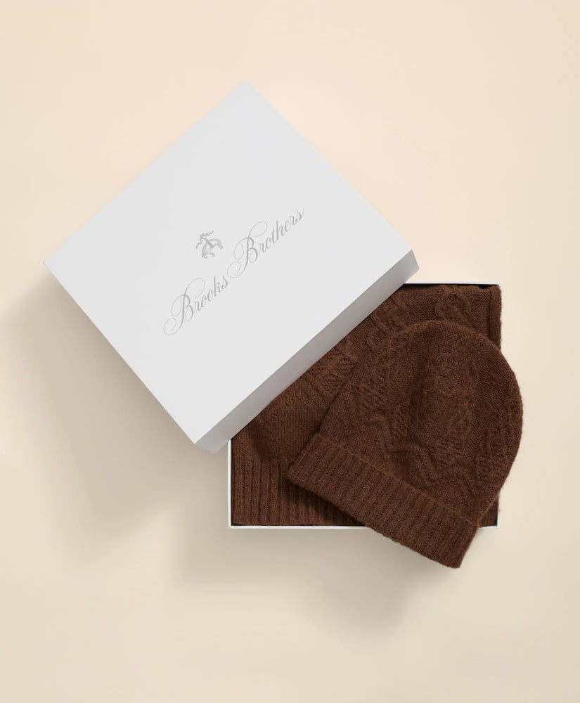 Cotton-Alpaca-Wool Blend Hat & Scarf Boxed Set