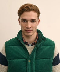 Cotton Blend Wide-Wale Puffer Vest