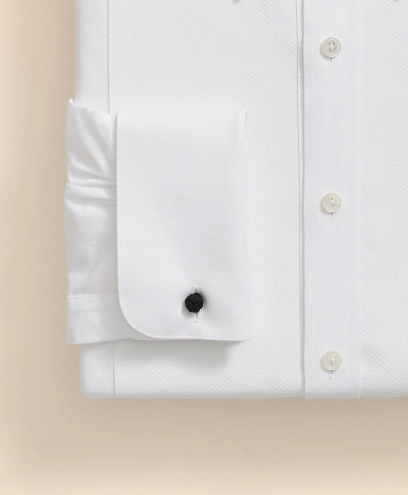 Cotton Oxford Button-Down Collar Pique Bib Tuxedo Shirt