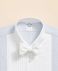 10-Pleat Contrast-Stripe Tuxedo Shirt Cotton Oxford Polo Button-Down Collar