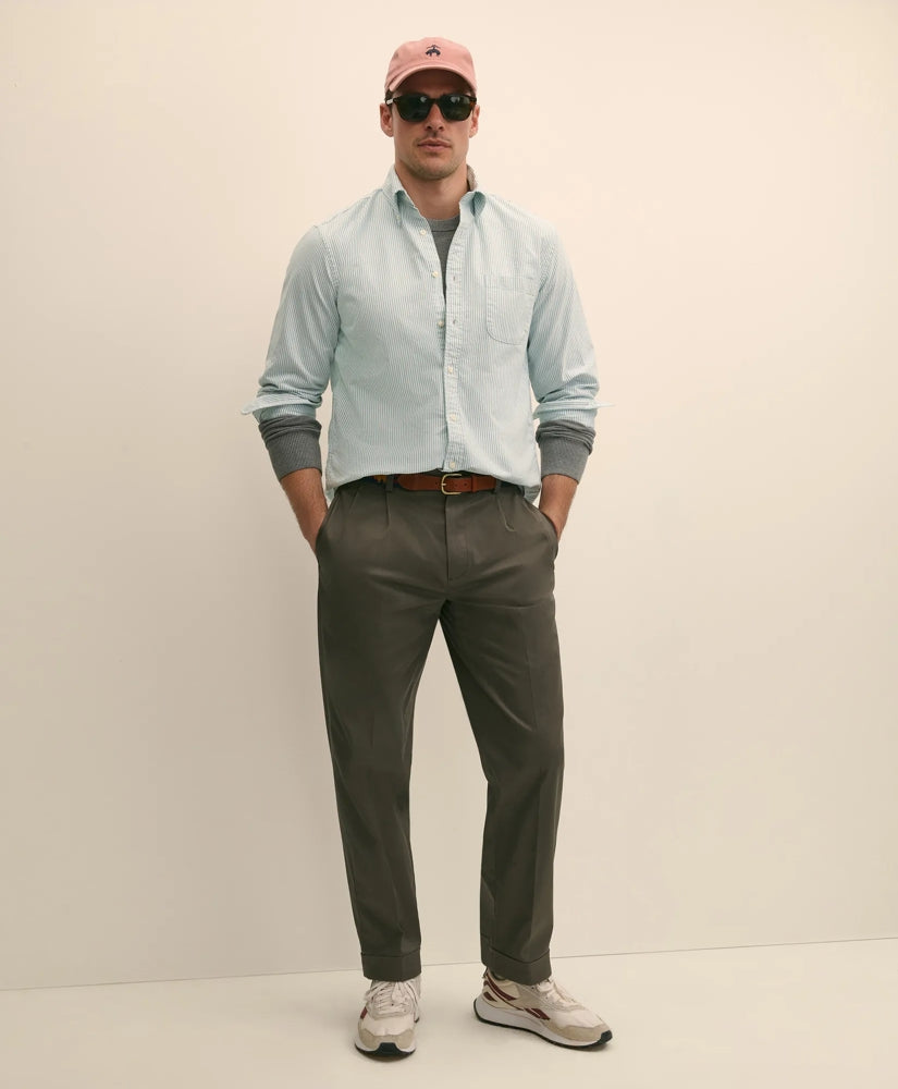 Pleated Traditional Fit Stretch Cotton Advantage Chino® Pants
