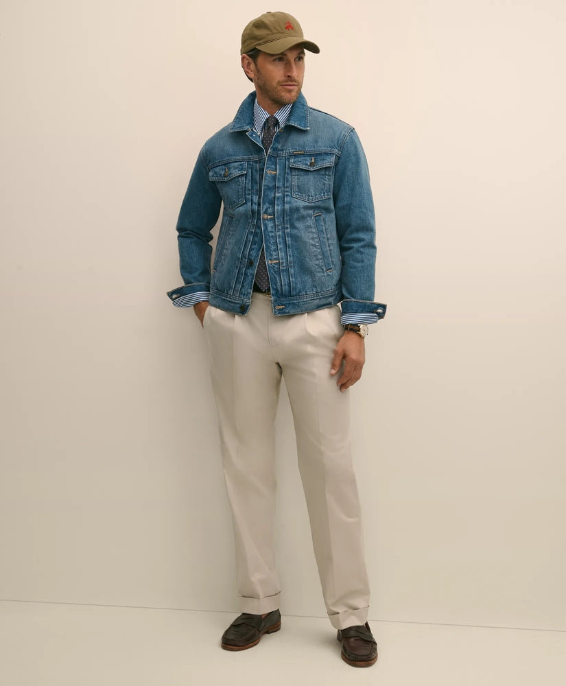 Pleated Traditional Fit Stretch Cotton Advantage Chino® Pants