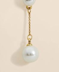 Faux-Pearl-Drop Fine-Chain Earrings
