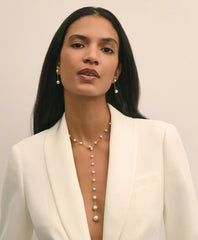Faux Pearl & Gold-Toned Y-Neck Necklace