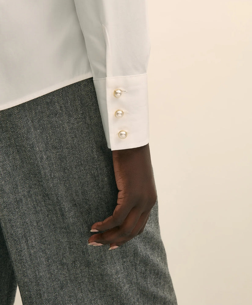 Fitted Supima® Cotton Open Notch Collar Dress Shirt