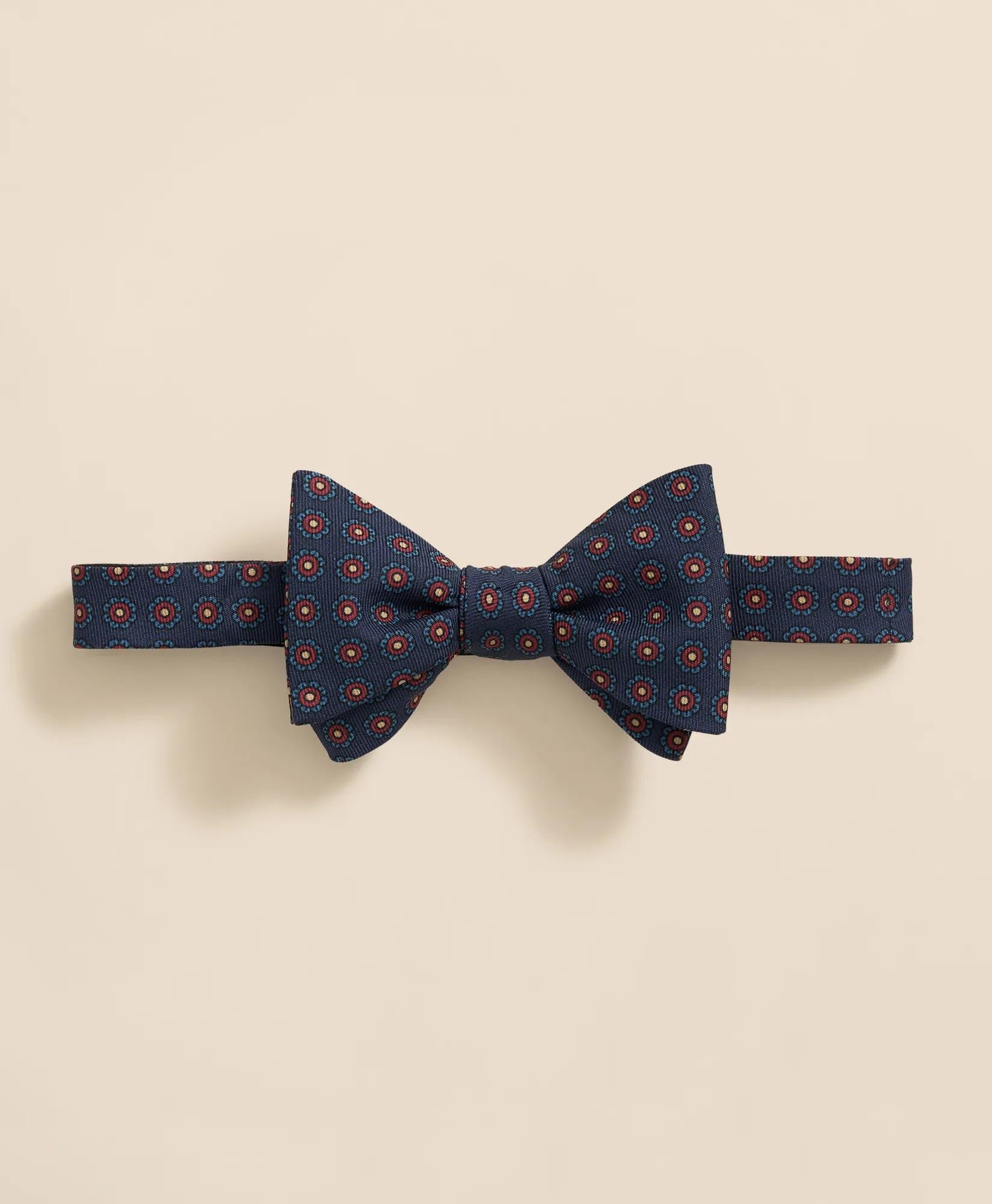 Floral Motif Silk Bow Tie