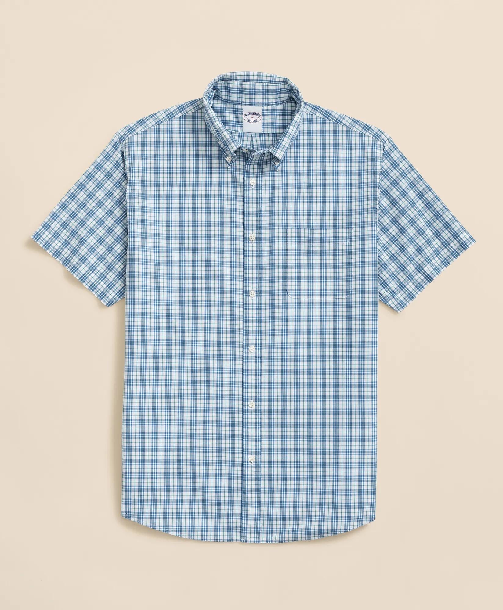 Poplin Short-Sleeve Grid Checks Friday Shirt