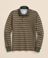 Golden Fleece® Stretch Supima® Long-Sleeve Striped Polo Shirt
