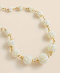 Gold-Toned Faux-Pearl-Sphere Necklace