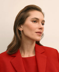 Gold-Toned Mariner Link Drop Hoop Earrings