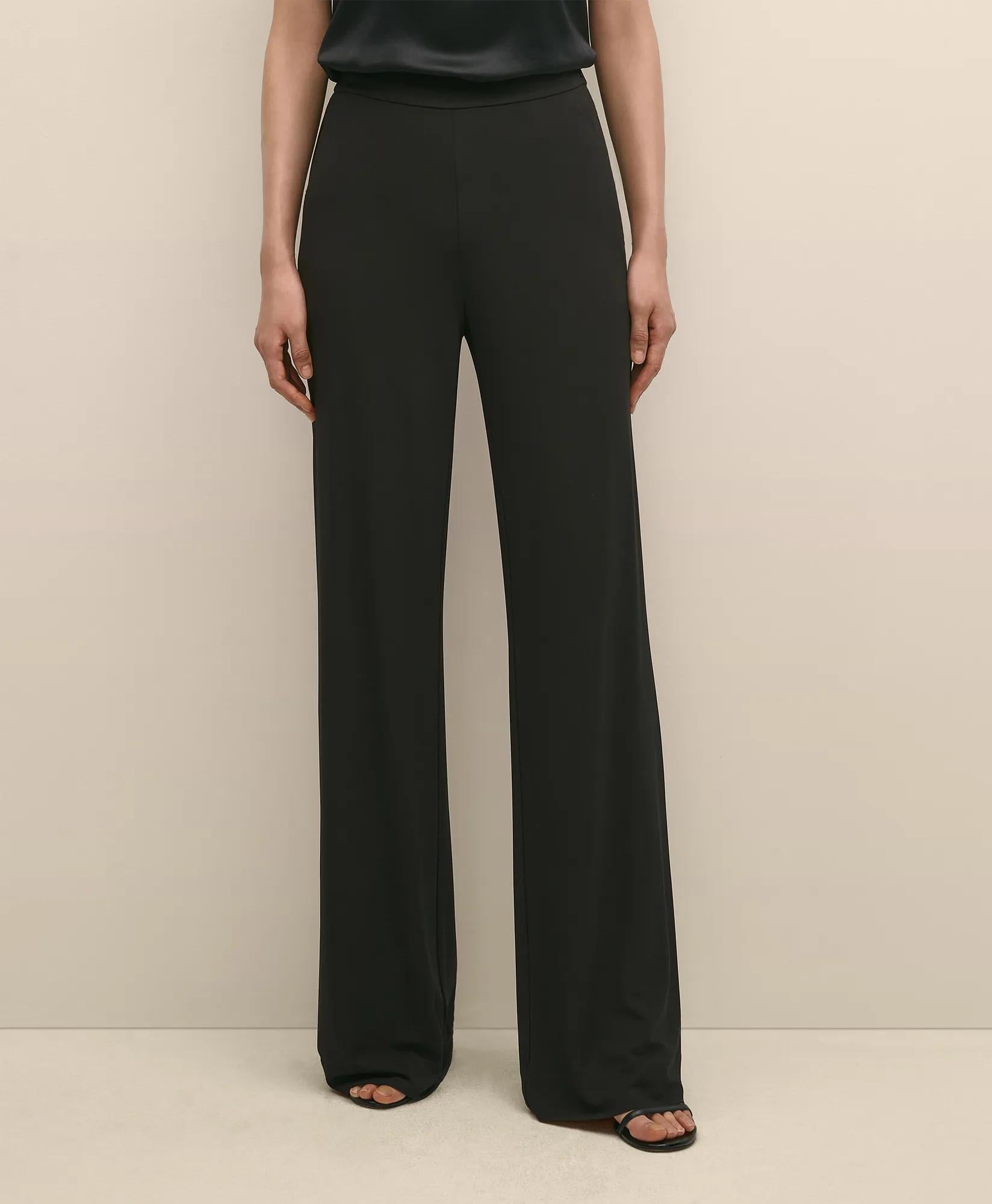 Elastic Back Matte Jersey Pants High-Waisted