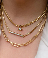 Loni Paul Pave Bar Necklace in 14K Plated Gold