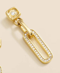 Loni Paul Pave Chain Link Earrings in 14K Plated Gold