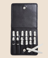 Metallic Collar Stays with Nappa Leather Case