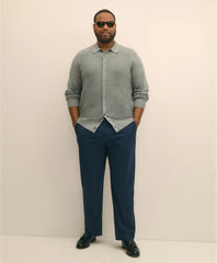 Mini-Cable Knit Polo Cardigan Big & Tall