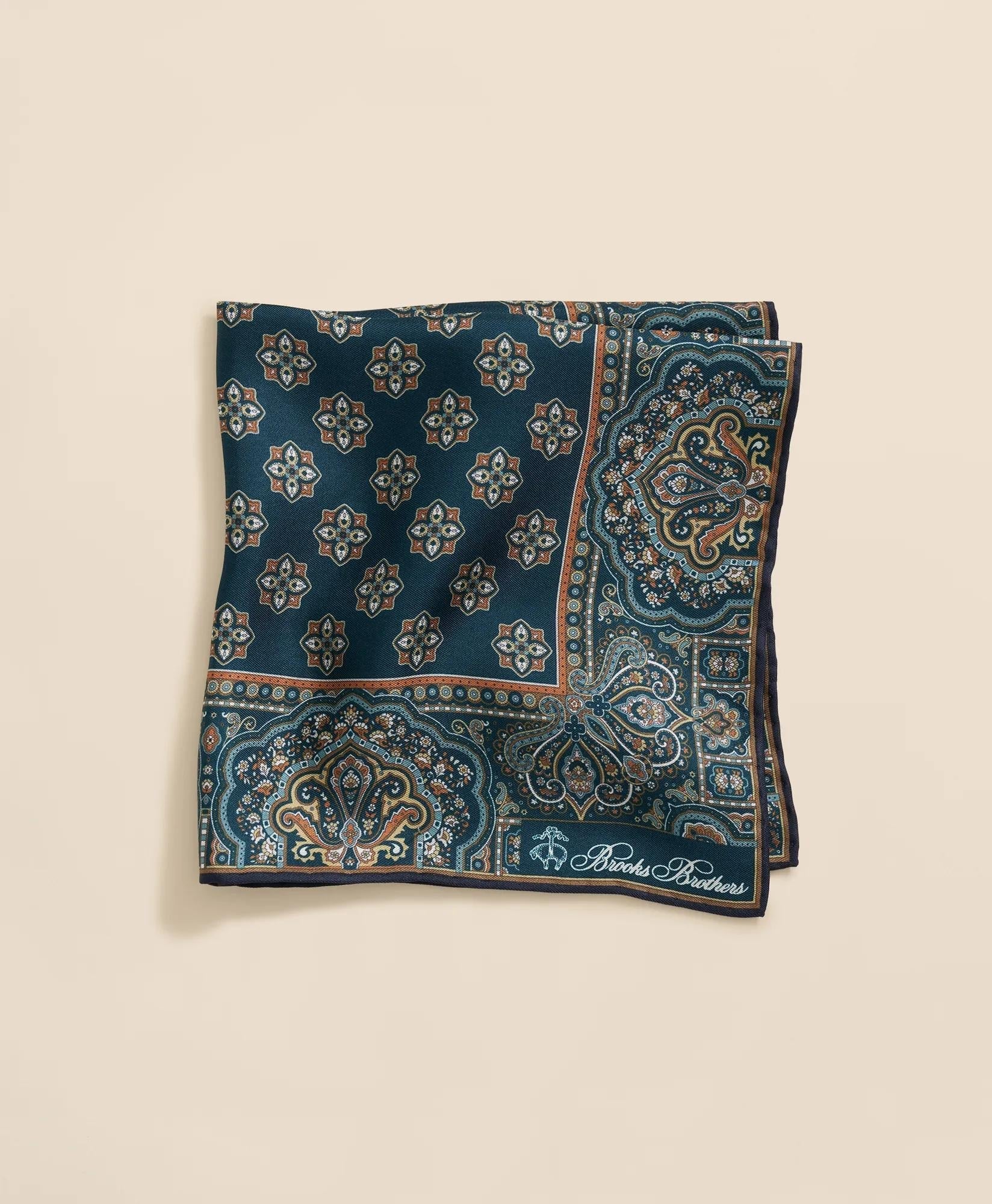 Ornate Motif Silk Pocket Square