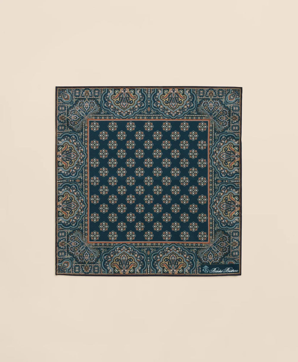 Ornate Motif Silk Pocket Square