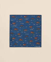 Equestrian Motif Silk Pocket Square