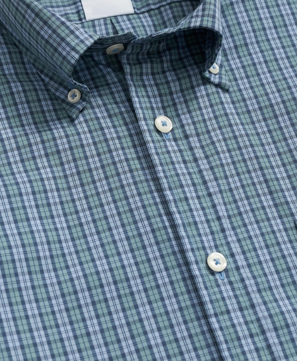 Performance Series Stretch Polo Button-Down Collar Tartan Sport Shirt