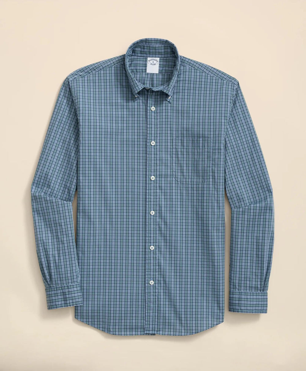 Performance Series Stretch Polo Button-Down Collar Tartan Sport Shirt