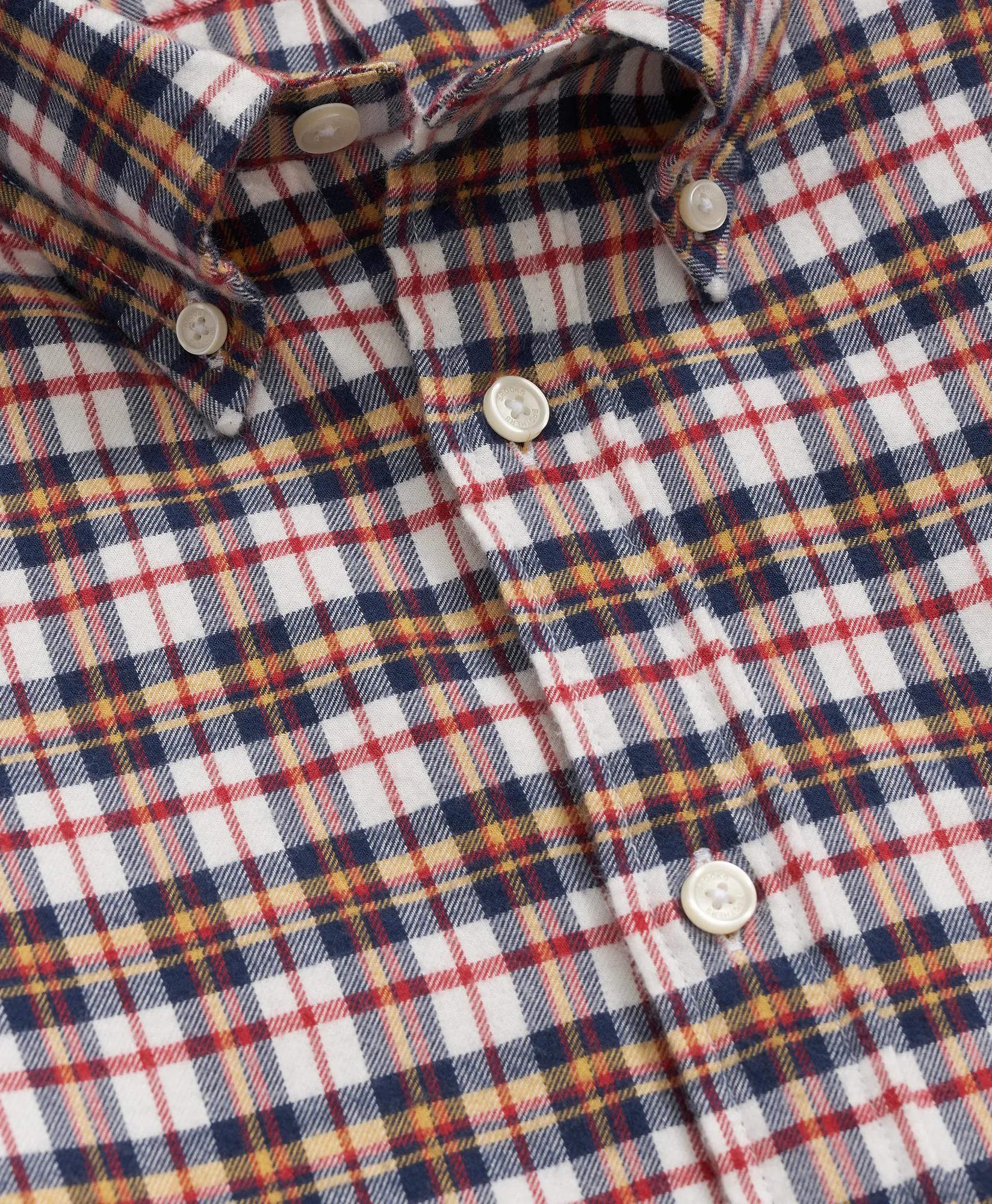 Portuguese Flannel Polo Button Down Collar Multi-Check Shirt