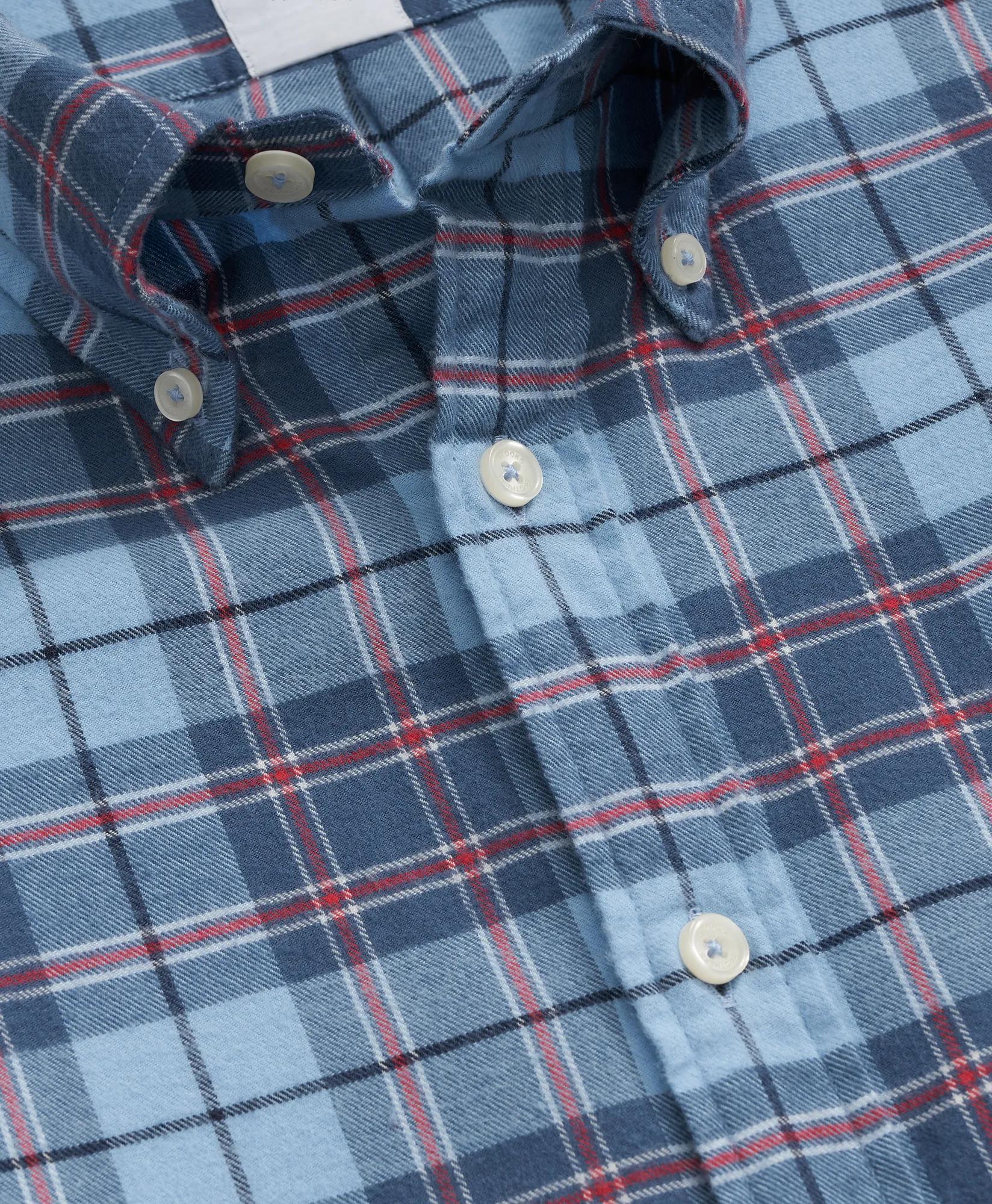 Portuguese Flannel Polo Button Down Collar Plaid Shirt