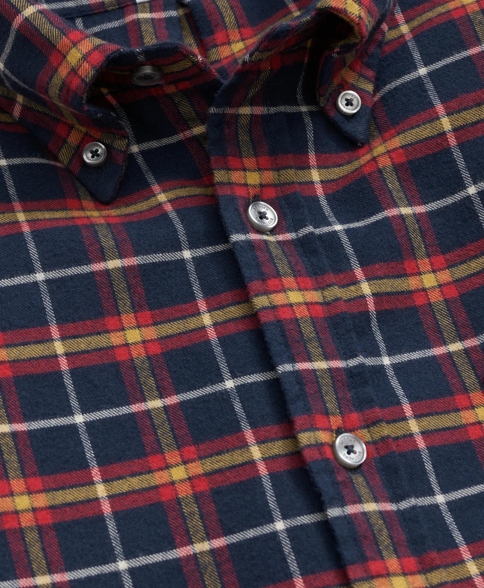 Portuguese Flannel Polo Button Down Collar WIndowpane Shirt