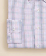Polo Button-Down Collar Grid Check Dress Shirt Pure Supima® Cotton Regular-Finish