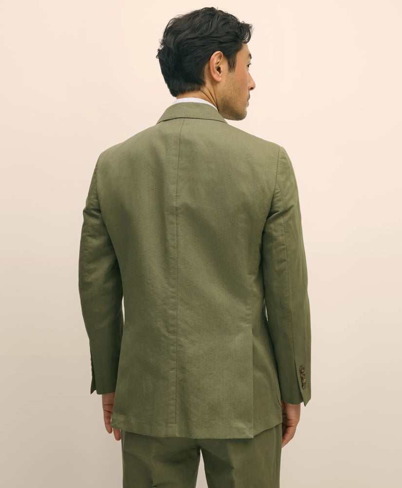Slim Fit Fine Twill Washed Linen-Cotton Suit Jacket