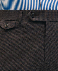Slim Fit Mini-Houndstooth Suit Pants in Brushed-Cotton
