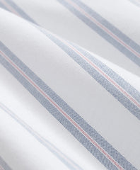 Striped Short-Sleeve Shirt Stretch Cotton Non-Iron Oxford Polo Button Down Collar