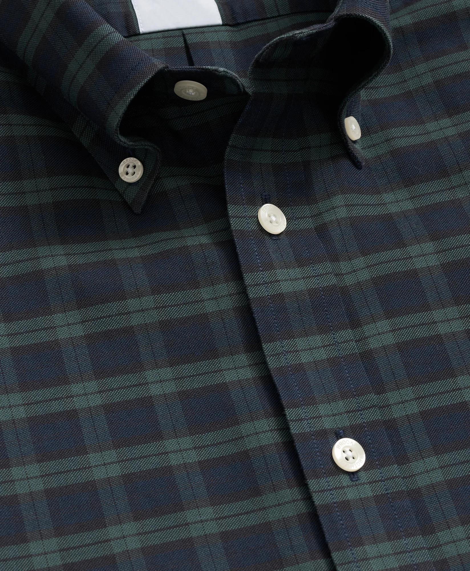 Stretch Non-Iron Oxford Button-Down Collar Black Watch Shirt