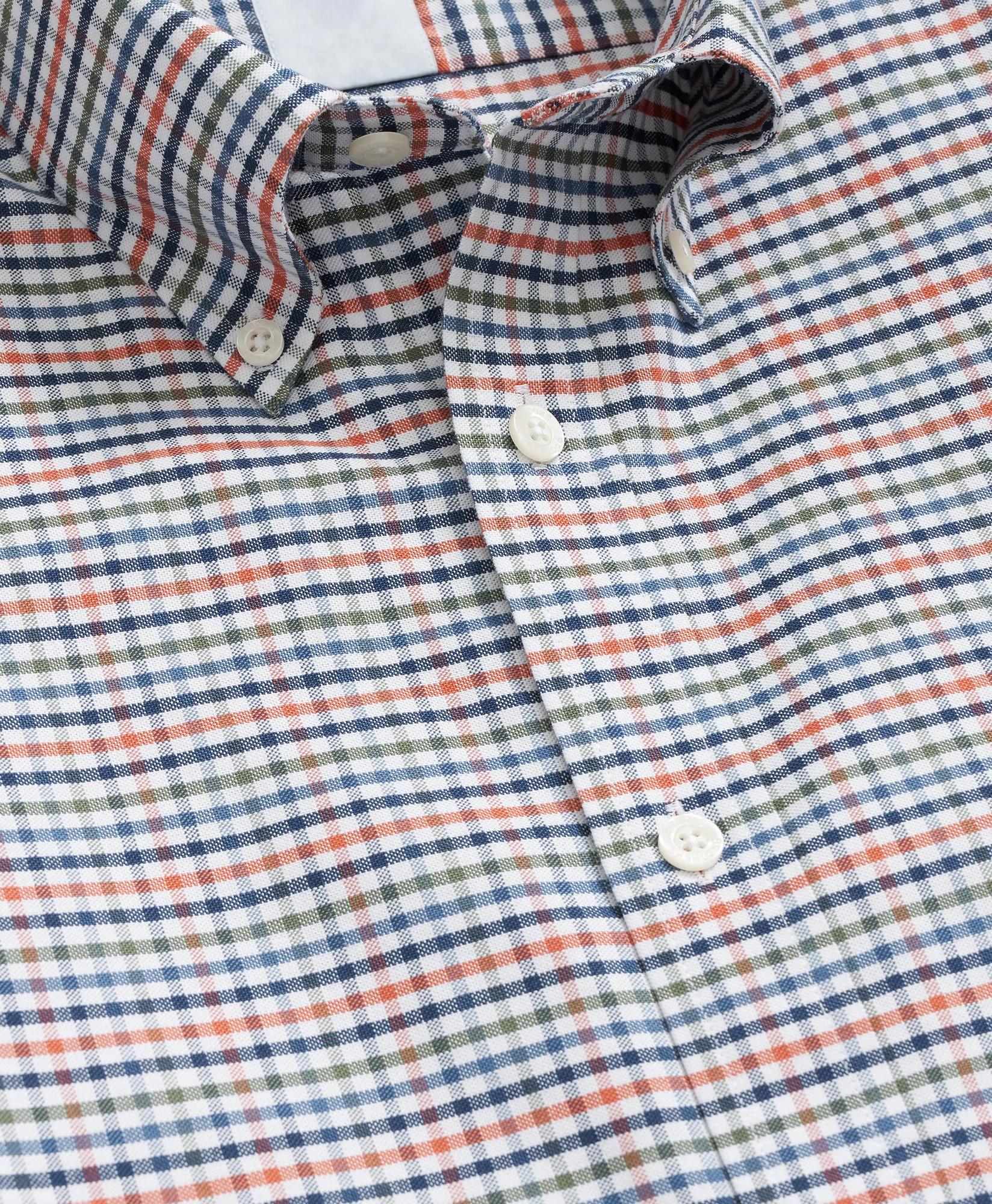 Multi-Check Shirt Stretch Non-Iron Oxford Button-Down Collar