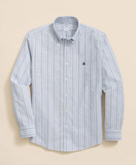 Stretch Non-Iron Oxford Button-Down Collar Outline Stripe Sport Shirt