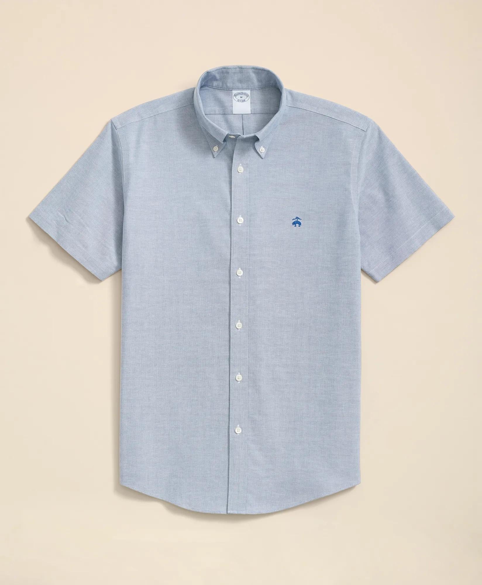 Short Sleeve Shirt Stretch Non-Iron Oxford Button-Down Collar