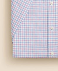 Alternating Check Short-Sleeve Dress Shirt Stretch Supima® Cotton Non-Iron Ainsley Collar