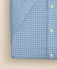 Checked Short-Sleeve Dress Shirt Stretch Supima® Cotton Non-Iron Broadcloth Polo Button-Down Collar