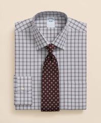 Check Dress Shirt Stretch Supima® Cotton Non-Iron Pinpoint Oxford Ainsley Collar