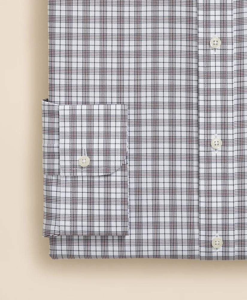Check Dress Shirt Stretch Supima® Cotton Non-Iron Pinpoint Oxford Ainsley Collar