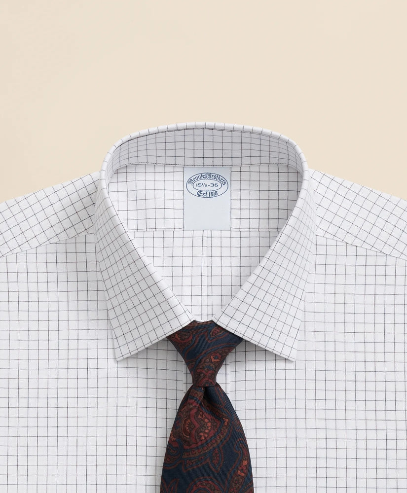 Stretch Supima® Cotton Non-Iron Pinpoint Oxford Ainsley Collar Windowpane Dress Shirt